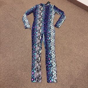 NWT Fashion Nova Mesh See Through Snakeskin Jumper - Size XL